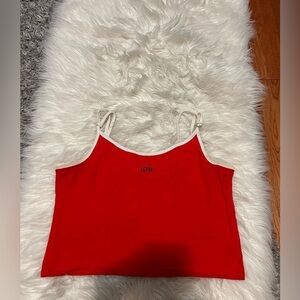Red “Love” Crop Tank Top